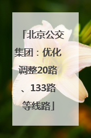 北京公交集团：优化调整20路、133路等线路