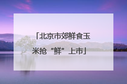 北京市郊鲜食玉米抢“鲜”上市