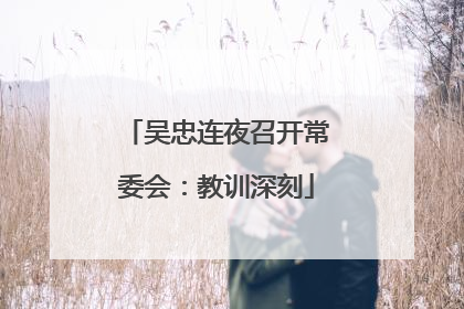 吴忠连夜召开常委会：教训深刻