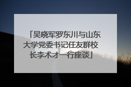 吴晓军罗东川与山东大学党委书记任友群校长李术才一行座谈