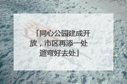 同心公园建成开放，市区再添一处遛弯好去处