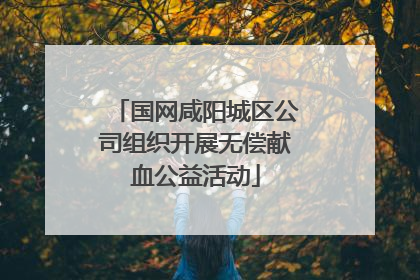 国网咸阳城区公司组织开展无偿献血公益活动