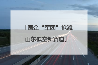 国企“军团”抢滩山东低空新赛道