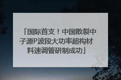 国际首支！中国散裂中子源P波段大功率超构材料速调管研制成功