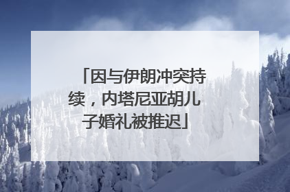 因与伊朗冲突持续，内塔尼亚胡儿子婚礼被推迟