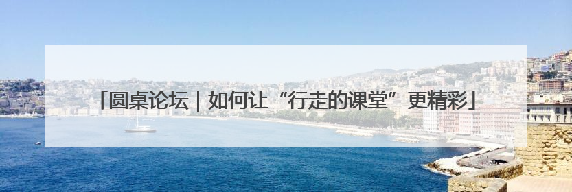 圆桌论坛｜如何让“行走的课堂”更精彩