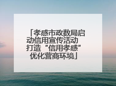 孝感市政数局启动信用宣传活动 打造“信用孝感”优化营商环境