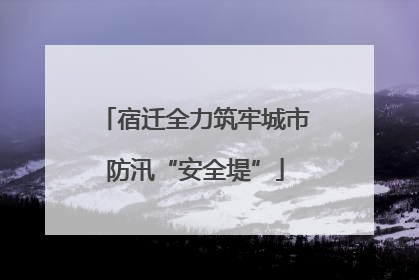 宿迁全力筑牢城市防汛“安全堤”