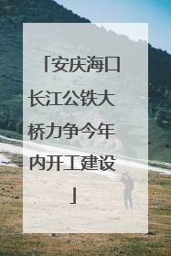 安庆海口长江公铁大桥力争今年内开工建设