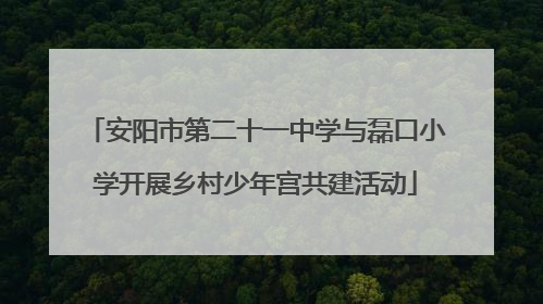 安阳市第二十一中学与磊口小学开展乡村少年宫共建活动