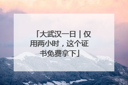 大武汉一日｜仅用两小时，这个证书免费拿下