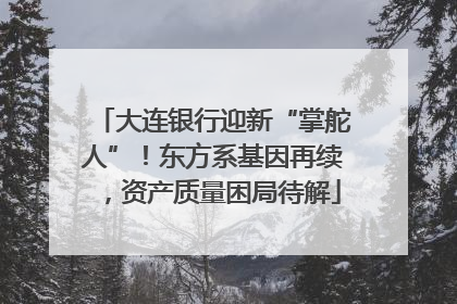 大连银行迎新“掌舵人”！东方系基因再续，资产质量困局待解