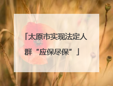 太原市实现法定人群“应保尽保”
