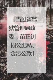 当过省监狱管理局政委，苗正钊损公肥私、贪污公款