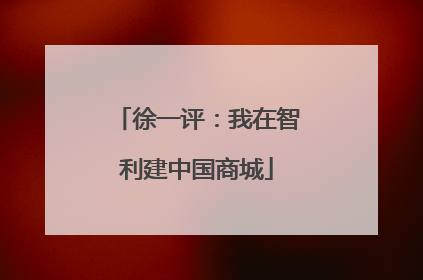 徐一评：我在智利建中国商城