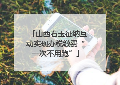 山西右玉征纳互动实现办税缴费“一次不用跑”