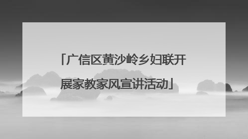 广信区黄沙岭乡妇联开展家教家风宣讲活动