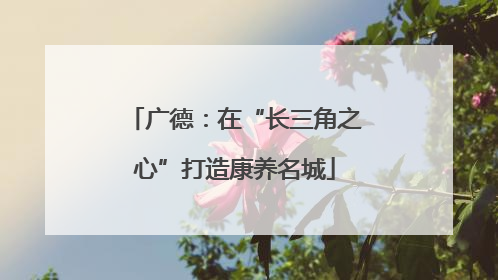 广德：在“长三角之心”打造康养名城
