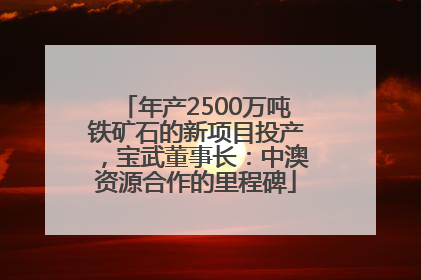 年产2500万吨铁矿石的新项目投产，宝武董事长：中澳资源合作的里程碑