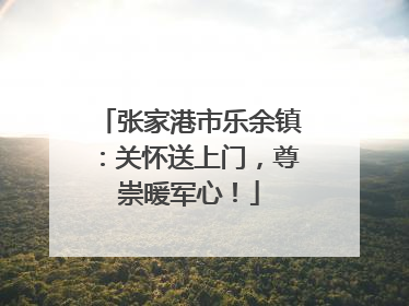张家港市乐余镇：关怀送上门，尊崇暖军心！