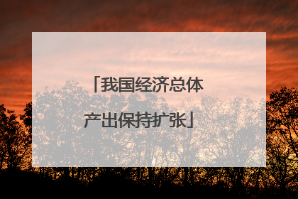 我国经济总体产出保持扩张
