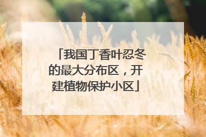 我国丁香叶忍冬的最大分布区，开建植物保护小区