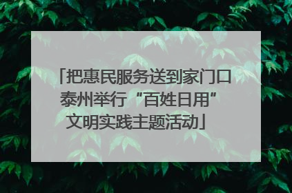 把惠民服务送到家门口 泰州举行“百姓日用”文明实践主题活动