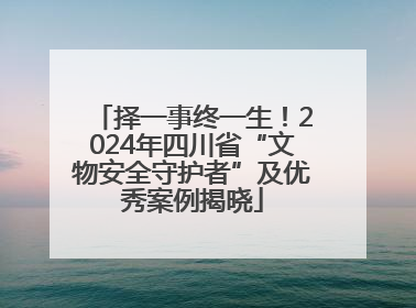 择一事终一生！2024年四川省“文物安全守护者”及优秀案例揭晓