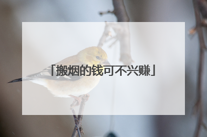 搬烟的钱可不兴赚