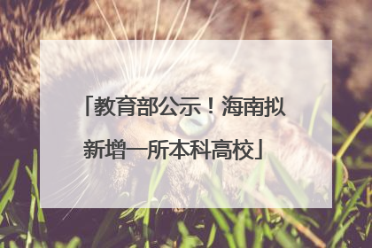 教育部公示！海南拟新增一所本科高校