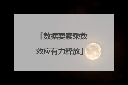 数据要素乘数效应有力释放