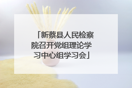 新蔡县人民检察院召开党组理论学习中心组学习会