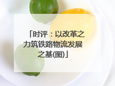 时评：以改革之力筑铁路物流发展之基(图)