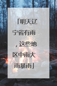 明天辽宁省有雨，这些地区中雨大雨暴雨