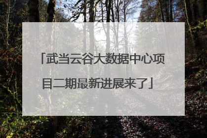 武当云谷大数据中心项目二期最新进展来了