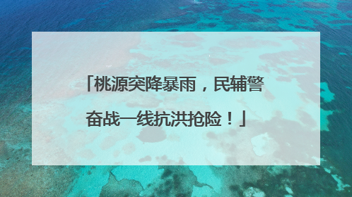 桃源突降暴雨，民辅警奋战一线抗洪抢险！