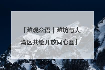潍观众语｜潍坊与大湾区共绘开放同心圆