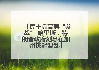 民主党高层“参战” 哈里斯：特朗普政府刻意在加州挑起混乱