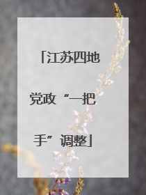 江苏四地党政“一把手”调整