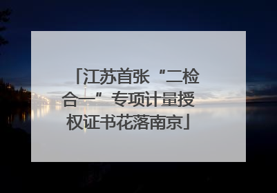 江苏首张“二检合一”专项计量授权证书花落南京