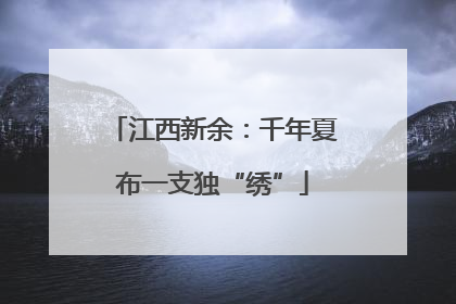 江西新余：千年夏布一支独“绣”