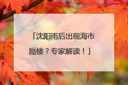 沈阳雨后出现海市蜃楼？专家解读！