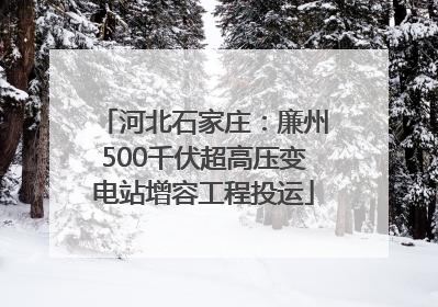 河北石家庄：廉州500千伏超高压变电站增容工程投运