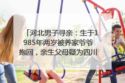 河北男子寻亲：生于1985年两岁被养家爷爷抱回，亲生父母疑为四川仪陇人｜红星寻人