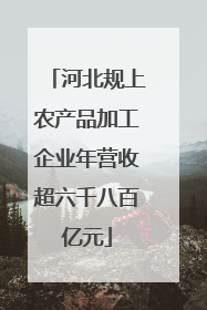 河北规上农产品加工企业年营收超六千八百亿元
