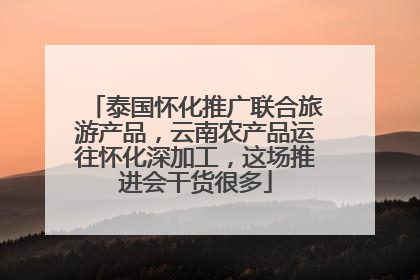 泰国怀化推广联合旅游产品，云南农产品运往怀化深加工，这场推进会干货很多