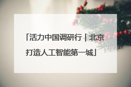 活力中国调研行｜北京打造人工智能第一城