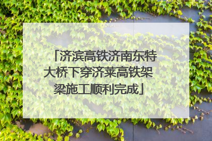 济滨高铁济南东特大桥下穿济莱高铁架梁施工顺利完成