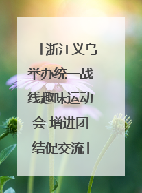 浙江义乌举办统一战线趣味运动会 增进团结促交流