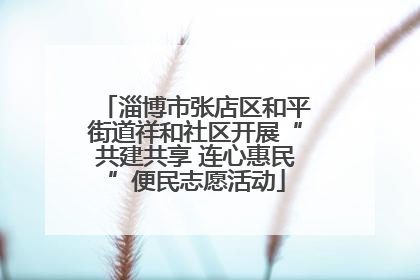 淄博市张店区和平街道祥和社区开展“共建共享 连心惠民”便民志愿活动